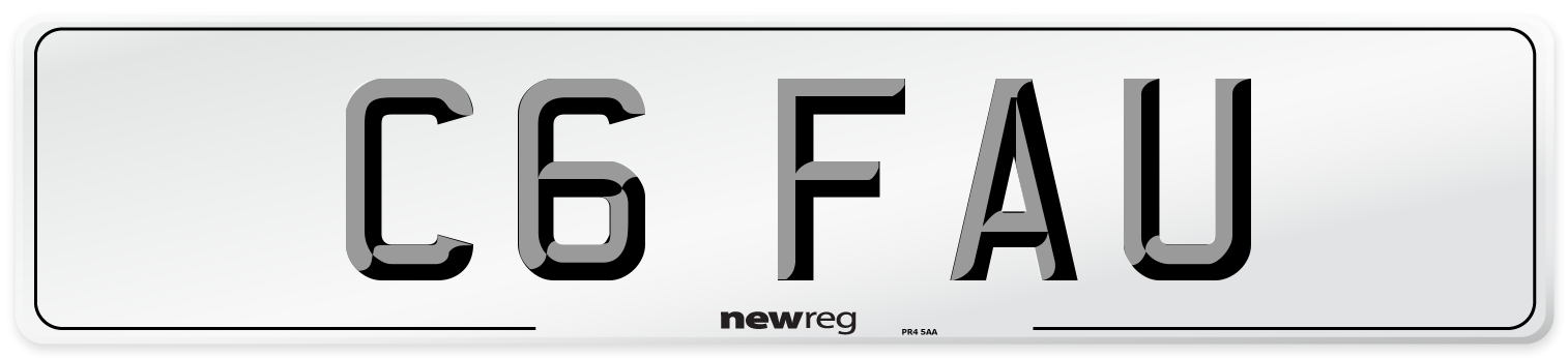 C6 FAU Number Plate from New Reg